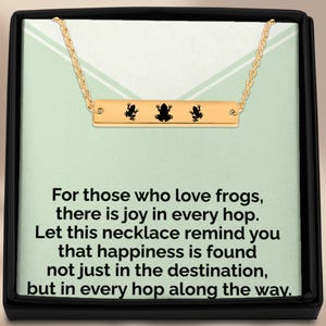 Collar de rana personalizado: colgante de tres ranas, regalo para amantes de las ranas, joyería para dueños de ranas, collar inspirador de la naturaleza, regalo para amantes de los animales