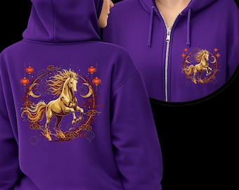Sweat à capuche pour amoureux des chevaux équestre zippé Sweatshirt cheval de feu art pull cheval fille cadeau équitation sweat à capuche vêtements équestres veste de grange