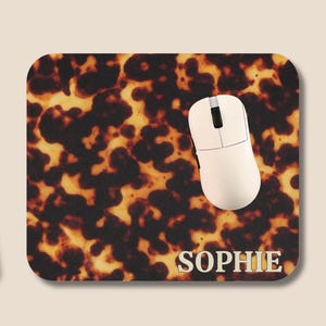 Thuisbureau Decor Gepersonaliseerde muismat Aangepaste naam Schildpad Werkruimteaccessoire Afgeronde muismat Neutraal Bureauaccessoires Cadeau