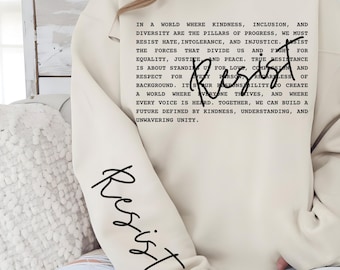 Resist: Political Sweatshirt for Activists, Anti-Trump & Anti-MAGA, Resistance Political Merch, Feminist Sweatshirt, Resist Sweatshirt