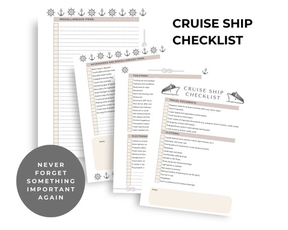 Cruise Planner | Packing List | Packing Checklist | Travel Checklist | Cruise | Travel | Travel Planner | Trip Planner | Vacation Planning