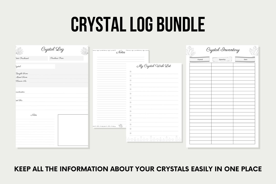 Crystal Inventory Worksheet, Inventory, Inventory Tracker, Crystal Wish ...