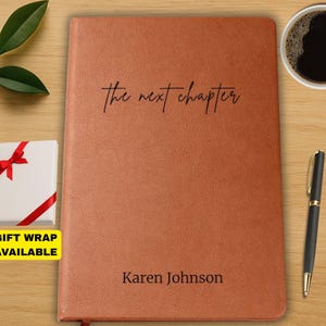 Personalized New Beginnings Journal, The Next Chapter Gift, Custom Retirement Gift for Boss, Coworker, Teacher, or Nurse, New Job Gift