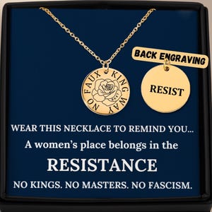 Anti Trump Rose Necklace–8647 Political Pendant, Resist Feminist Necklace, Statement Necklace, Anti Trump Gift, Resistance Activist Necklace