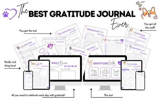 Little Dogs Gratitude Journal-Purple