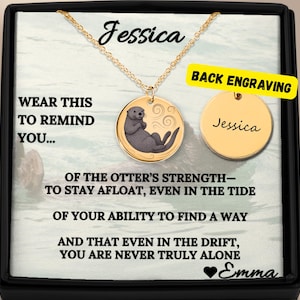 Otter gepersonaliseerde ketting cadeau-aanmoedigingscadeau, motiverende geest dierenketting voor haar, zeeotter ketting, zeedier oceaan geschenken