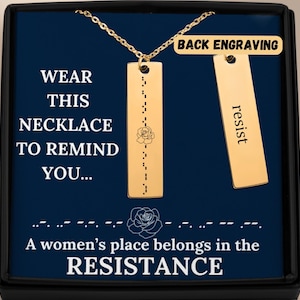 Anti‑Trump Political Necklace, Morse Code F*ck Trump Necklace, Anti Trump Gift, Hidden Message Political Pendant, Resist Feminist Necklace