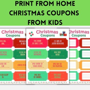 Christmas Coupon Book | Printable | Instant Download | Christmas Gift | Kids Coupon Book | Christmas Coupons