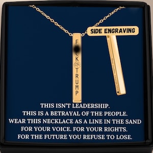 F*ck Trump Rose Necklace, Political Statement Anti Trump Jewelry, Resist Pendant, Anti-Trump Gift, Activist Necklace, Feminist Necklace