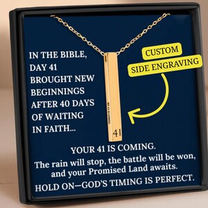Ihre 41 kommt christliche Halskette - Inspirierendes Geschenk | Nachdenklicher christlicher Glaube Geschenk für harte Zeiten | Religiöser & Glauben Schmuck