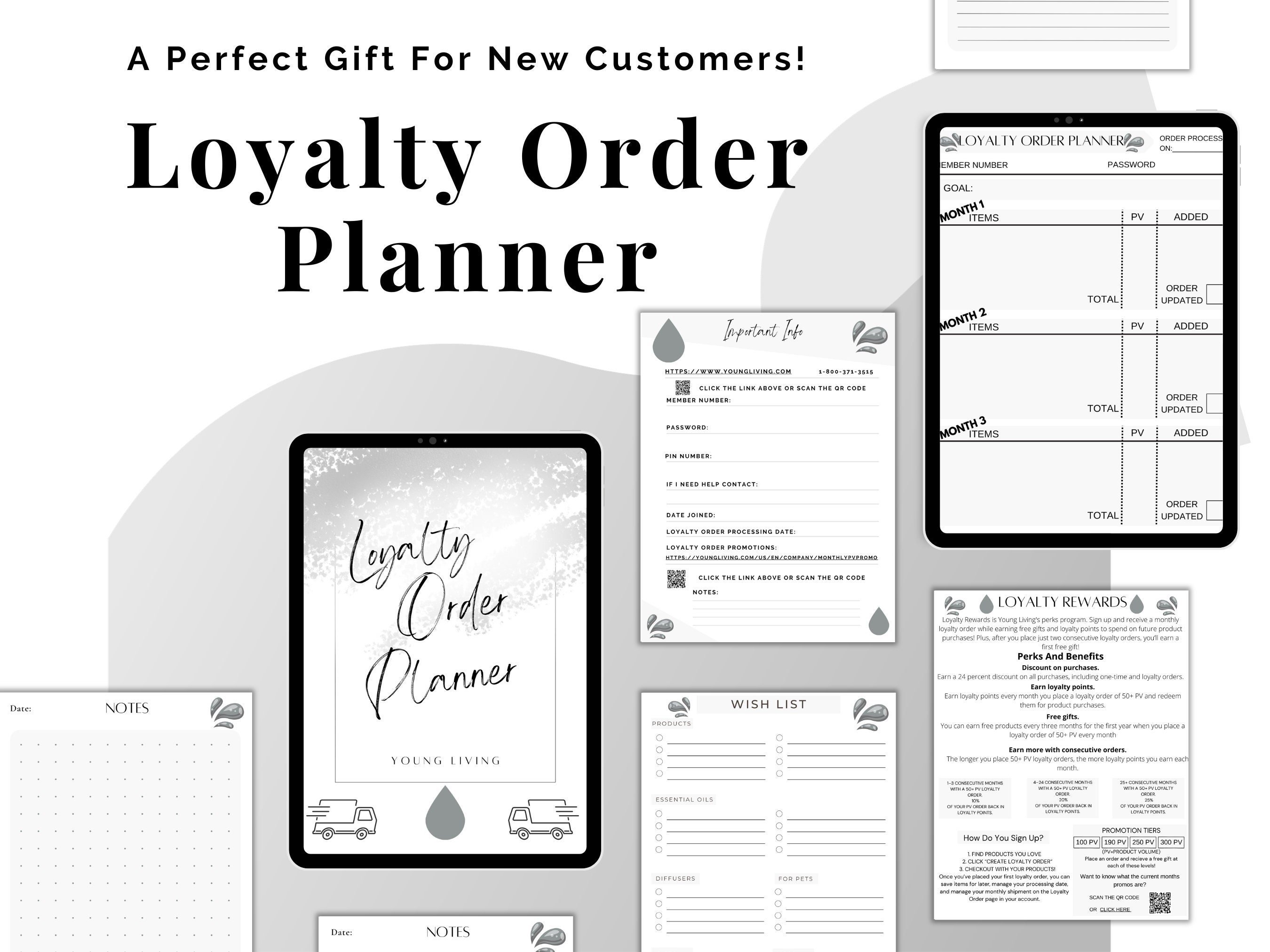 Subscription Tracker Printable | Young Living Card | Young Living ...