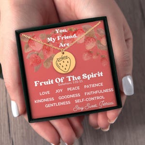 Gepersonaliseerde ketting beste vriend, fruit van de geest vriendschapscadeau, christelijk cadeau voor verjaardag beste vriend, verjaardagscadeau vriend