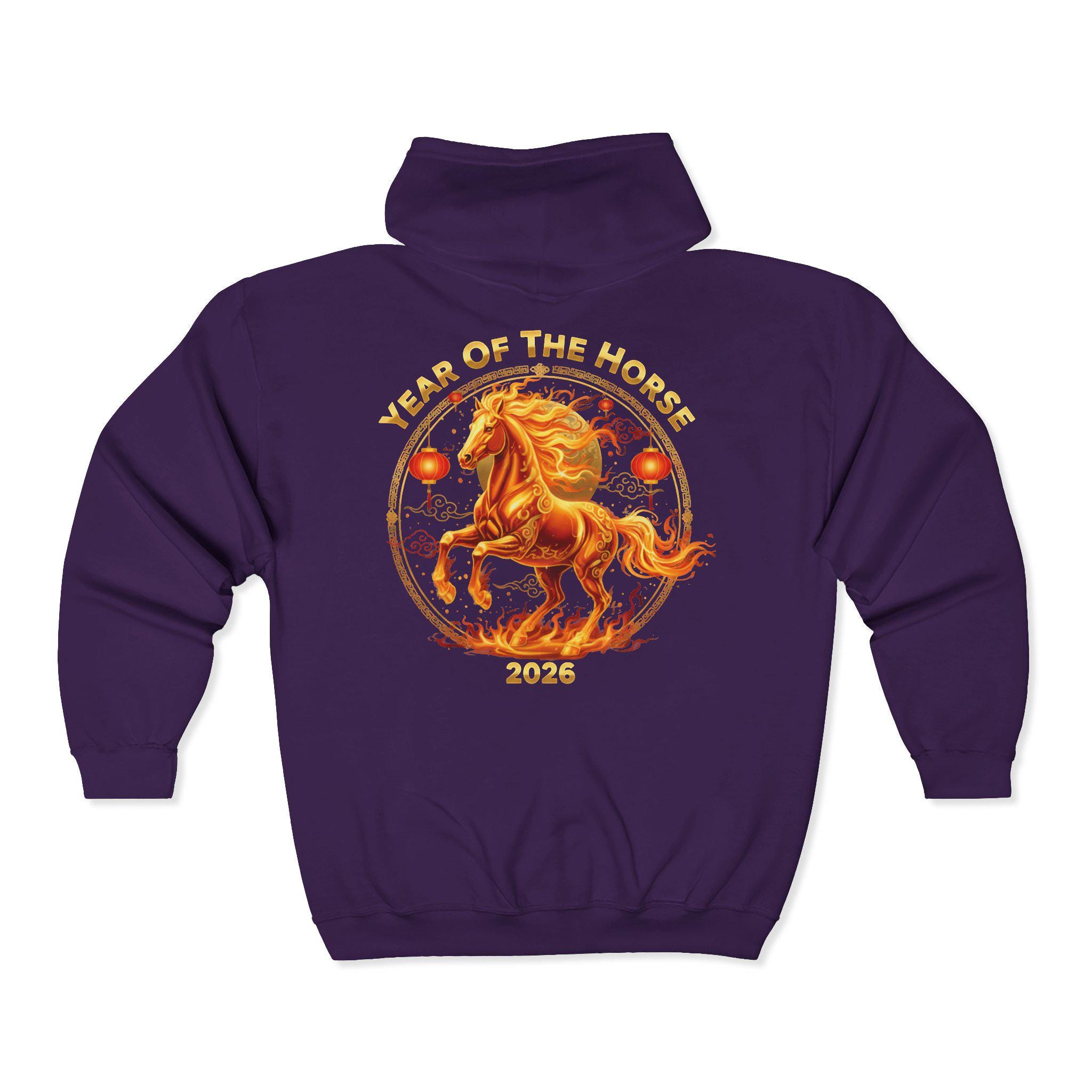 Horse Lover Full-zip Hoodie — Fire Horse Sweatshirt Inspired by