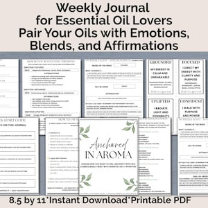 Ancorado no Diário Semanal de Aromas | Escolha um Óleo Essencial, Defina uma Intenção, Escolha uma Afirmação | Inclui Cartões de Afirmação para Imprimir