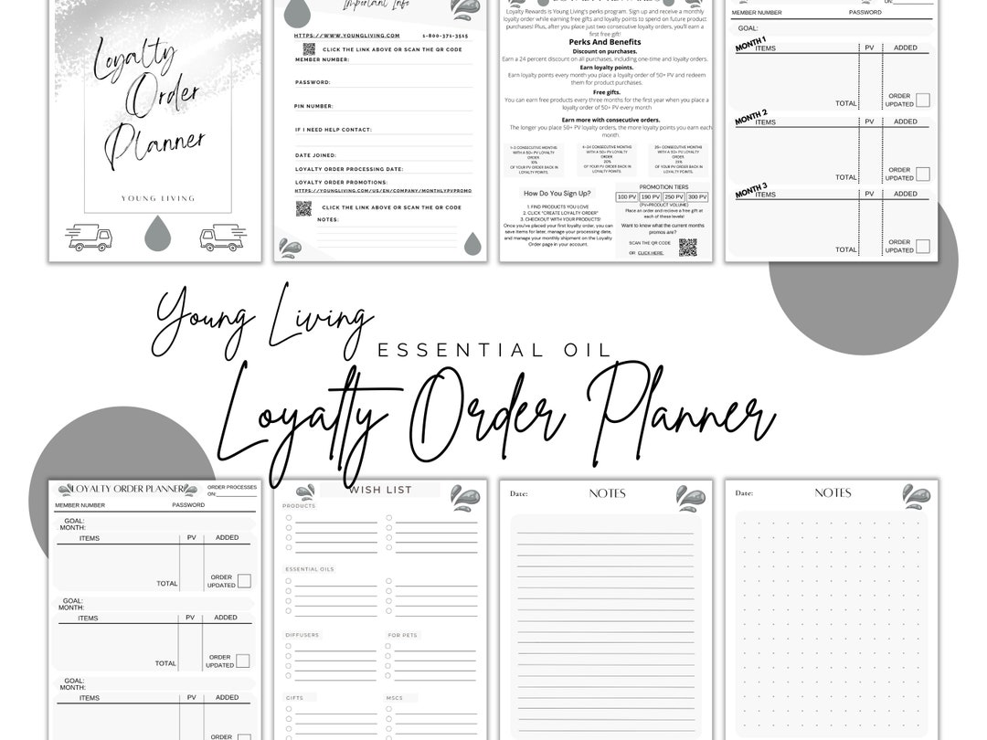 Subscription Tracker Printable | Young Living Card | Young Living ...