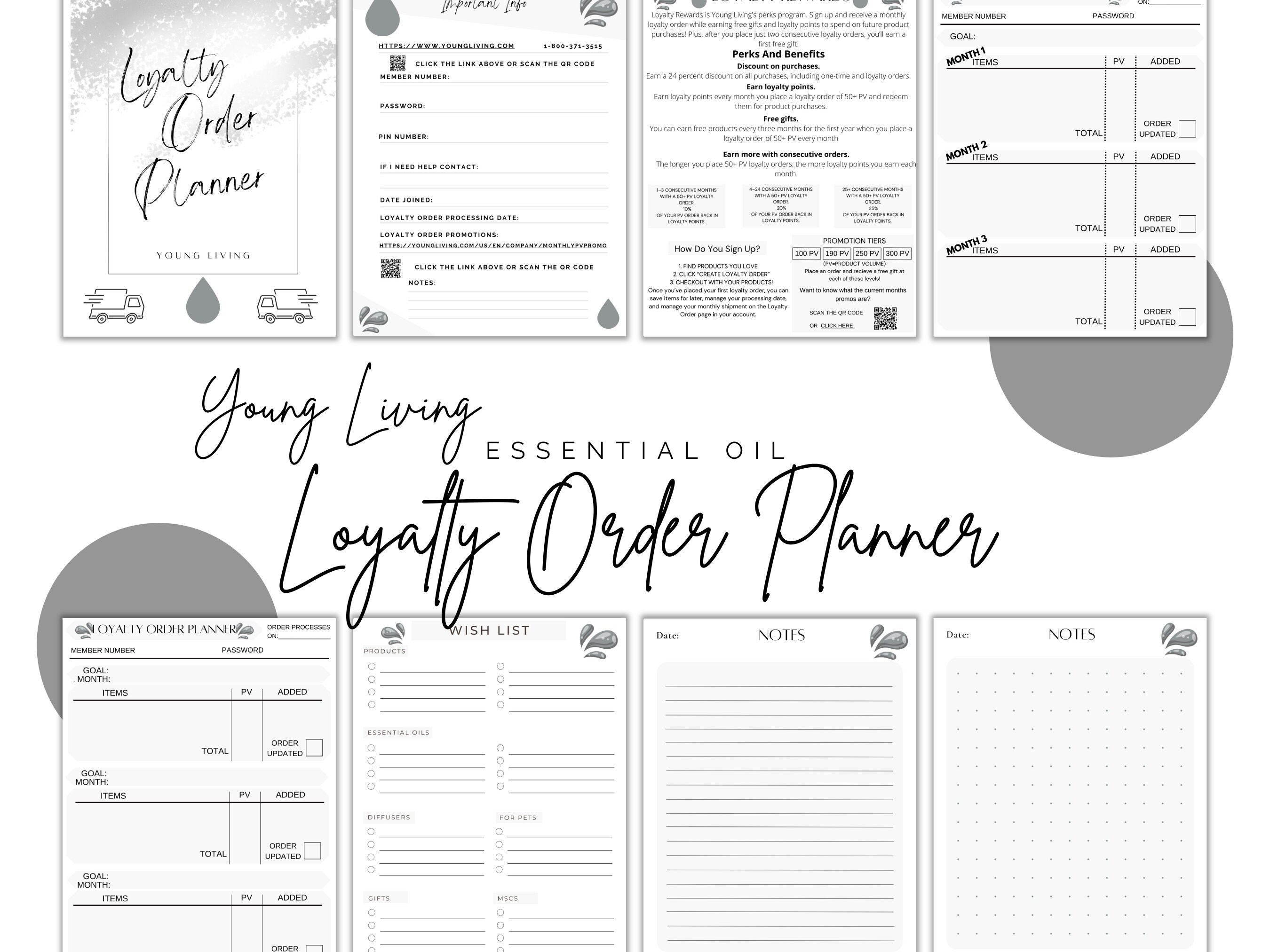 Subscription Tracker Printable | Young Living Card | Young Living ...