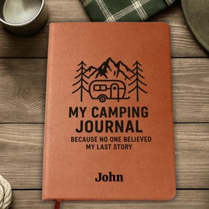 Personalized Camping Journal For Dad, Funny Custom Dad Gift, Adventure Gift for Him, Father&#39;s Day or Birthday Gift for Campers & Travelers