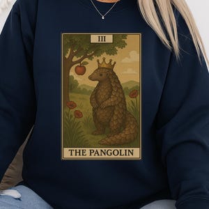 Sweat carte de tarot Pangolin, vêtements de sorcellerie amusants pour les amateurs de tarot, pull carte de tarot Pangolin pour les amoureux de la nature, mode Goblin Core