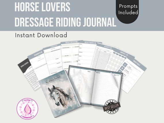 Horse Lovers Dressage Riding Journal | Equestrian Planner | Horseback Riding Diary | Dressage Training Tracker | Horse Enthusiast Gift |