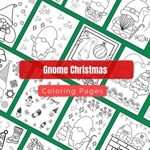 Gnome Coloring Page | Instant Download | Kids Coloring Pages | Gnome Coloring Book | Christmas Coloring Book | Digital Download