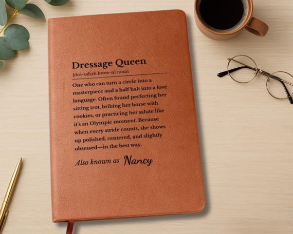 Funny Dressage Definition Journal Gift for Equestrians, Personalized Gift for Dressage Rider or Horse Lover, Christmas & Birthday Horse Gift