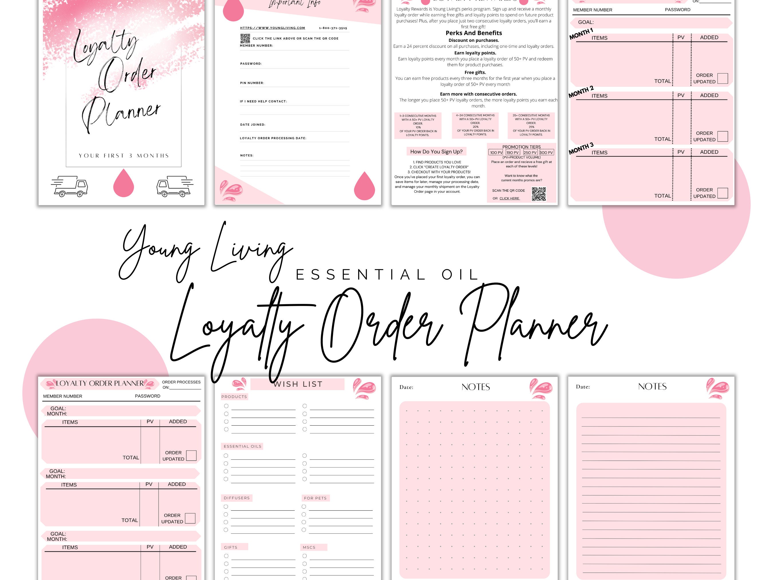 Subscription Tracker Printable Young Living Card Young - Etsy
