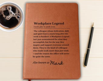 Regalo de jubilación personalizado: diario con leyendas del trabajo, regalo personalizado para compañeros, jefes o mentores, recuerdo de despedida de la oficina.