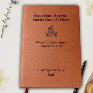 Cardinal Memorial Journal–Personalized Sympathy Gift for Loss of Father or Loved One, Custom Remembrance Personal Diary, Bereavement Gift