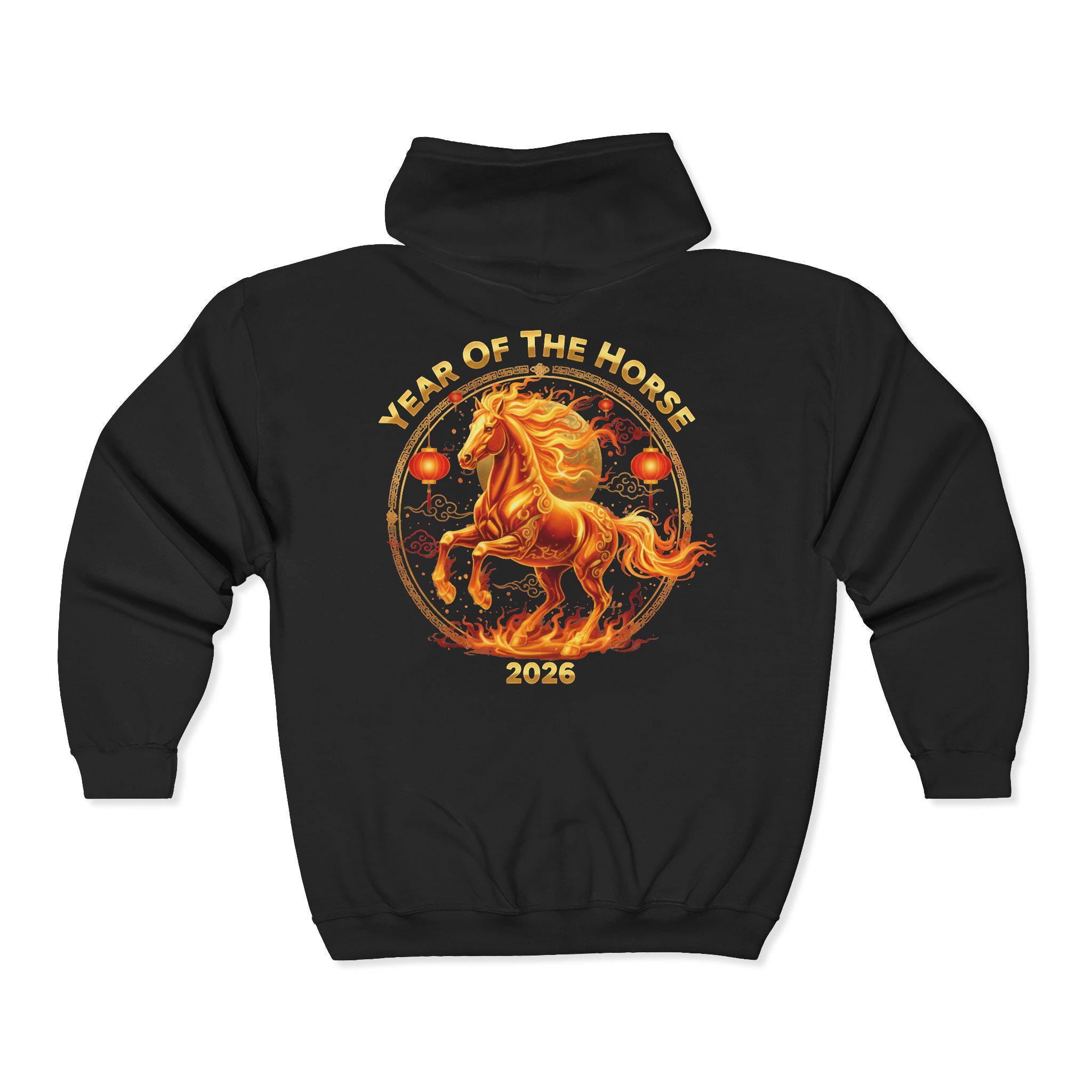 Horse Lover Full-zip Hoodie — Fire Horse Sweatshirt Inspired by