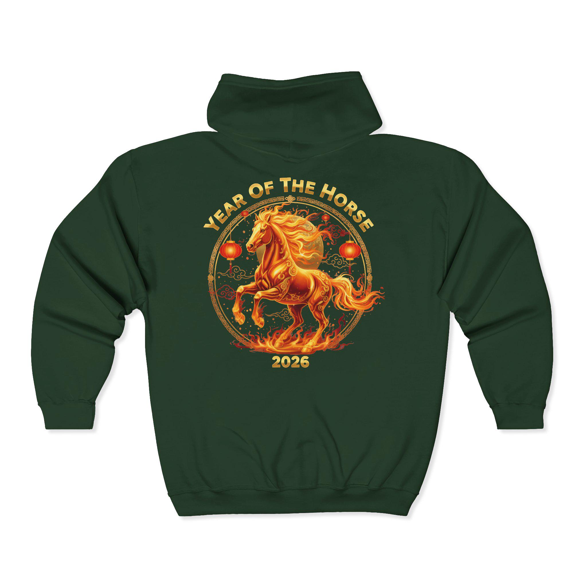 Horse Lover Full-zip Hoodie — Fire Horse Sweatshirt Inspired by
