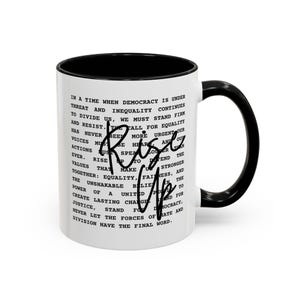 Rise Up Anti Trump Liberal Coffee Mug, Resistance Coffee Cup, Anti Trump Gift, Democrat Mug, Anti Maga Political Statement,Fight For America image 2