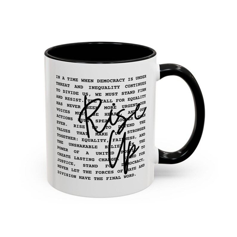 Rise Up Anti Trump Liberal Coffee Mug, Resistance Coffee Cup, Anti Trump Gift, Democrat Mug, Anti Maga Political Statement,Fight For America image 2