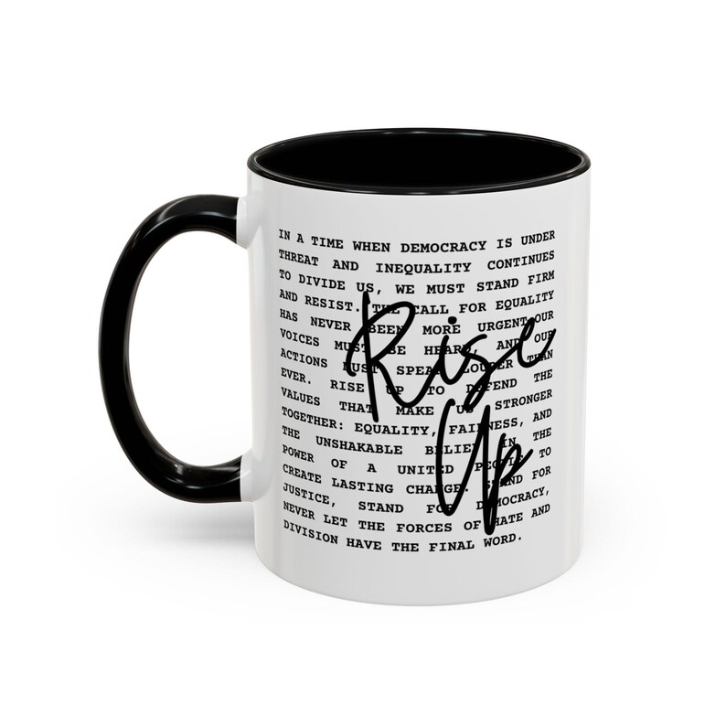 Rise Up Anti Trump Liberal Coffee Mug, Resistance Coffee Cup, Anti Trump Gift, Democrat Mug, Anti Maga Political Statement,Fight For America image 5
