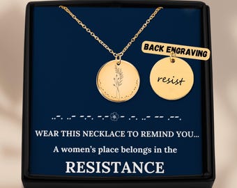 Anti Trump Morse Code Necklace–Subtle Anti Trump Jewelry, Secret Message, Feminist Gift, Activist Necklace, Resist, F*ck Trump Morse Code