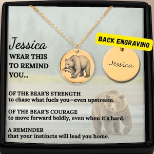 Berenketting – gepersonaliseerd kettingcadeau, dierenhanger spirit, aanmoedigingscadeau voor vrouwen, moeder, dochter of vriend, dierenhanger