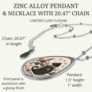 Yule Cat Necklace Stainless Steel Pendant Available In Gold Silver And Rose Gold Adjustable Chain Gift Ready Jewelry Nordic Folk Art Necklace Icelandic Folklore Scandinavian Gift Cat Lover Gift