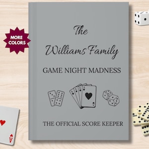 Family Games Personalized Game Night Scorebook, Family Game Nights Scorekeeping Book, Game Score Book, Custom Game Night Gift, Game Journal