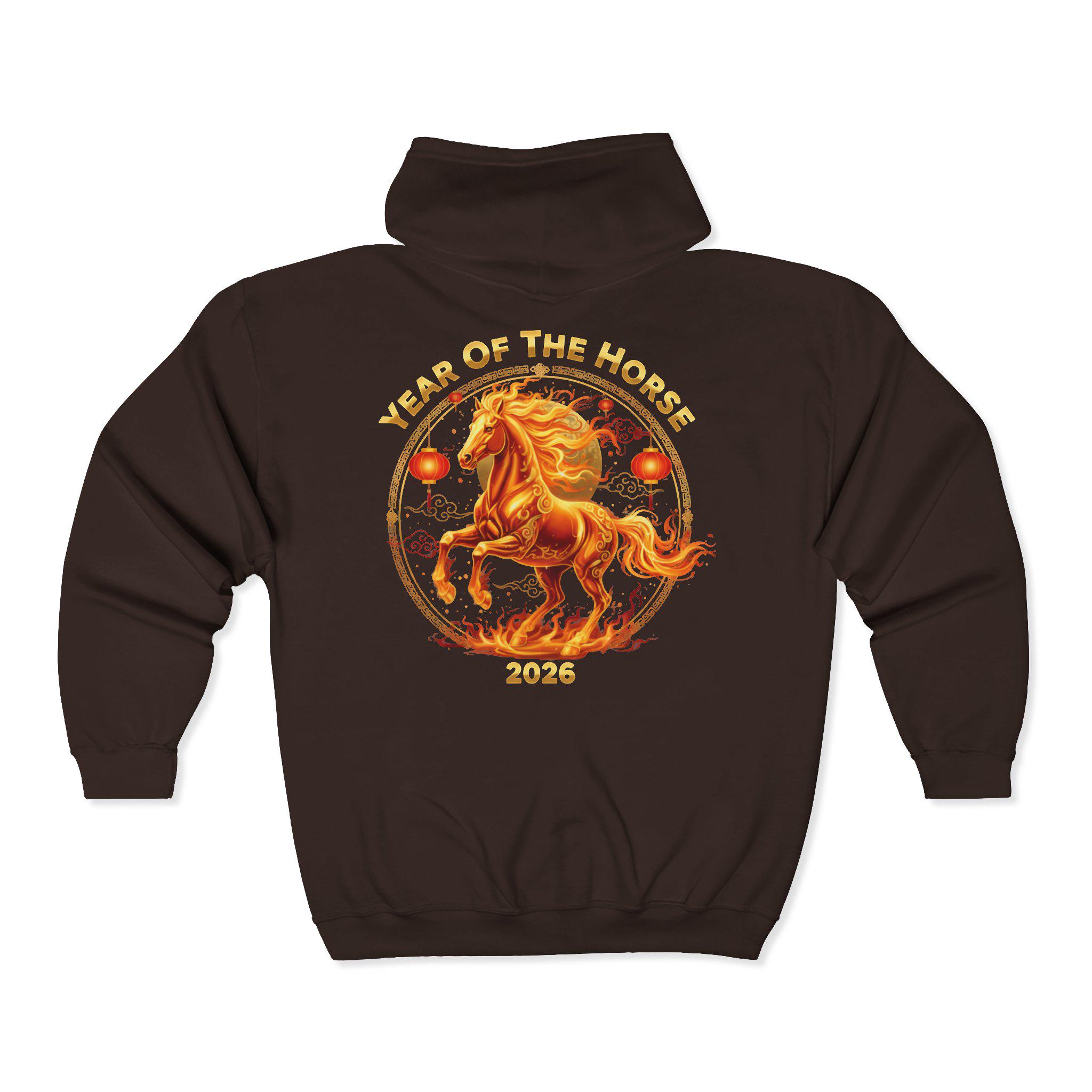 Horse Lover Full-zip Hoodie — Fire Horse Sweatshirt Inspired by