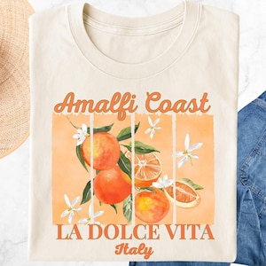 La Dolce Vita Amalfi Coast Shirt–Comfort Colors® Italy Vacation Tee, Italian Summer Travel Graphic Tee, Womens Amalfi Gift T-Shirt, Travel T
