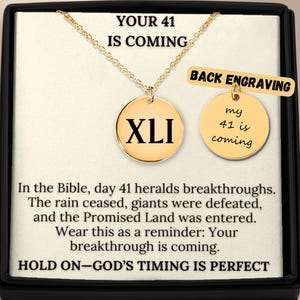 Personalisierter Ihre 41 kommt römische Ziffernhalskette - Ermutigungsgeschenk, christlicher Schmuck, kundenspezifische Glaubenshalskette, Schriftschmuck