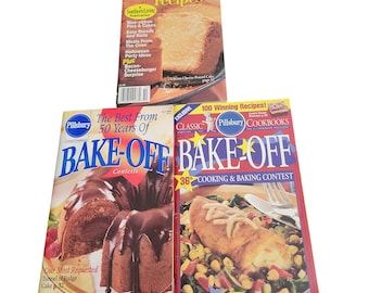 Three Vintage Cookbooks on baking 2 Pillsbury and 1 Southern Living