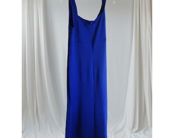 Vintage Y2k Alexa B Nites Blue Dress Criss Cross Size 14 Midi Party Cocktail