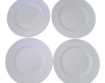 Mikasa Ciera Swirl Bone China Salad Plates 9” Translucent Ivory Country Set 4