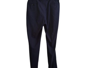Mens Slacks 36W x 34L Lauren Ralph Lauren Black Flat Front Dress Pants Stretch