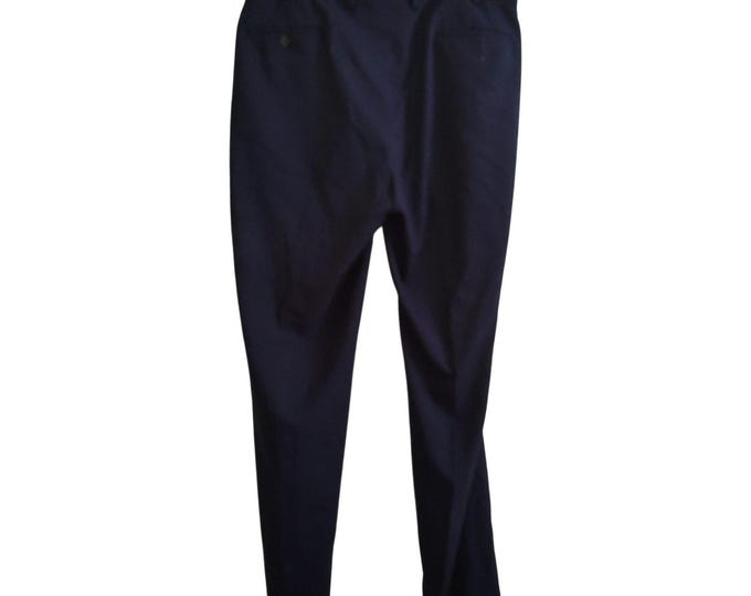 Mens Slacks 36W x 34L Lauren Ralph Lauren Black Flat Front Dress Pants Stretch