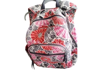 Vera Bradley Campus Backpack Cherry Blossom Floral Quilted Laptop Bag Boho Retro