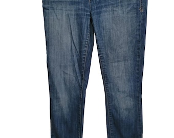 Tommy Hilfiger Women Jeans Size 2 Classic Skinny Ankle Navy, Gold Y2K Retro Goth