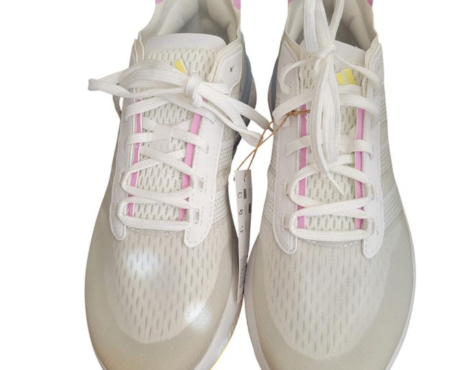 Adidas Avryn White Wonder Blue Women Athletic Running Sneakers Size 10 Mesh