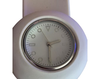 White slap bracelet Unisex MGD1020 Quartz New Battery BOHO Adults or kids Vintage