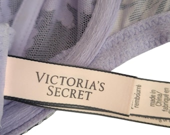 Victoria's Secret Dream Angels Sheer Bra 34DD Purple Lace Rhinestone Luxury